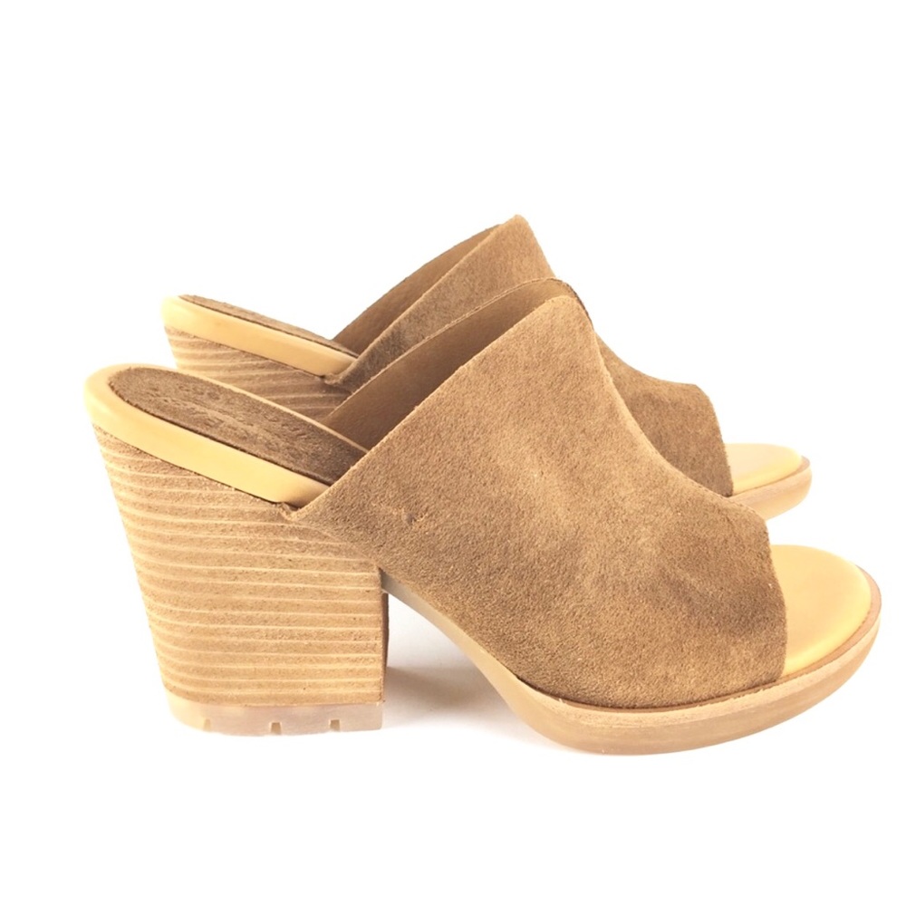 Kork Ease Lawton Suede Tan Mule Heels